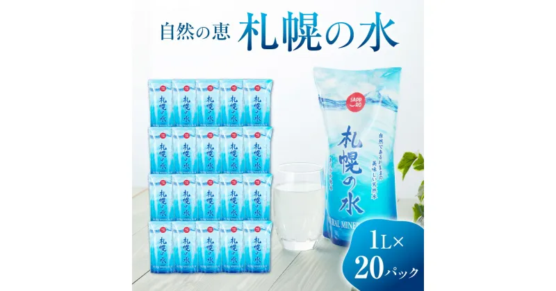 【ふるさと納税】 水 天然水 ミネラルウォーター 1L 1000ml 20パック 無殺菌 無除菌 安心 飲料水 札幌の水 ナチュラルミネラルウォーター 地下水 鉱水 軟水 酸素 水素 ミネラル パウチ パック 北海道 札幌市