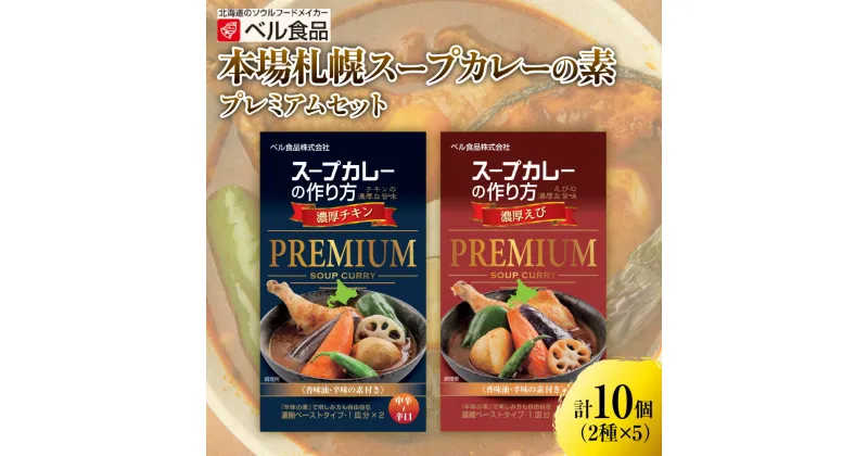 【ふるさと納税】 スープカレー 濃厚 チキン えび 122g×5箱×2種 計10箱 セット 食べ比べ スープカレーの素 カレー 簡単 10000円 10000 北海道 札幌市