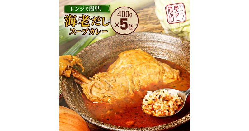 【ふるさと納税】 海老だし スープカレー 400g×5個 奥芝商店 ホロホロ チキンレッグ 鶏肉 鶏 チキン カレー パウチ 簡単 グルメ ご当地 お取り寄せ 専門店の味 レトルト 人気 冷凍 北海道 札幌市