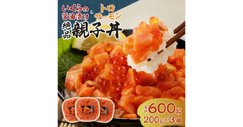 【ふるさと納税】 北海道産 いくら トロサーモン 親子丼 セット 600g （200g×3個） 鮭卵 醤油漬け お取り寄せ グルメ サーモン 3パック ご飯にのせるだけ イクラ ikura 小分け おつまみ おかず 水産 海鮮 魚卵 魚介 冷凍 海鮮丼 北海道 札幌市