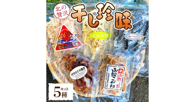 【ふるさと納税】 干し珍味 5種 セット いかげそ照焼 函館こがね 磯の木昆布 ふんわりくんさき たらばふぶき 干珍味 珍味 イカ いか 昆布 おつまみ お茶うけ 詰め合わせ 食べ比べ 北海道 札幌市