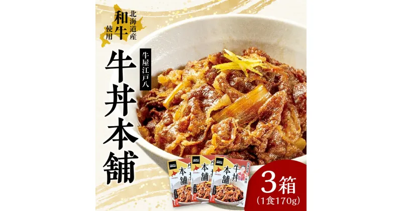 【ふるさと納税】 牛丼の素 北海道産 和牛 3箱 1食170g 真空パウチ すきやき風 牛丼 牛丼の具 牛肉 お肉 肉 玉葱 お取り寄せ グルメ 牛丼本舗 冷蔵 北海道 札幌市