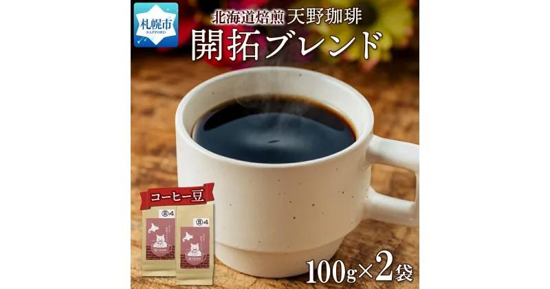 【ふるさと納税】 コーヒー ブレンド 豆 100g×2 珈琲 生豆 自家焙煎 フルーティー スペシャルティコーヒー 中挽き 粗挽き 細挽き 極細挽き 飲料 ドリンク ギフト お取り寄せ グルメ 開拓ブレンド 天野珈琲 北海道 札幌市