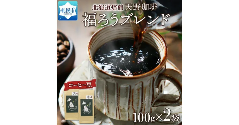 【ふるさと納税】 コーヒー ブレンド 豆 100g×2 珈琲 生豆 自家焙煎 ビター スペシャルティコーヒー 中挽き 粗挽き 細挽き 極細挽き 飲料 ドリンク ギフト お取り寄せ グルメ 福ろう 天野珈琲 北海道 札幌市