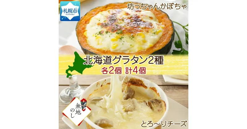 【ふるさと納税】 グラタン 2種 坊ちゃんかぼちゃ 230g チーズ 250g 各2個 惣菜 おつまみ レンジ おかず 時短 冷凍 食品 手軽 北海道産 お取り寄せ 無地熨斗 北海道 札幌市