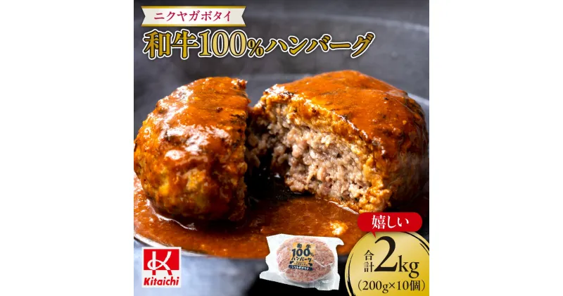 【ふるさと納税】 ハンバーグ 和牛 100% 200g×10個 合計2キロ 国産 牛肉 お肉 惣菜 グルメ お取り寄せ 人気 ジューシー 冷凍 ニクヤガボタイ 北海道 札幌市