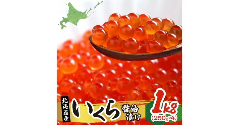 【ふるさと納税】 北海道産 いくら醤油漬け 1kg いくら 250g×4個 化粧箱入り イクラ 鮭いくら 醤油漬け 濃厚 鮭卵 魚卵 海鮮 魚介類 魚介 グルメ 冷凍 お取り寄せ 小分け パック 北海道 札幌市