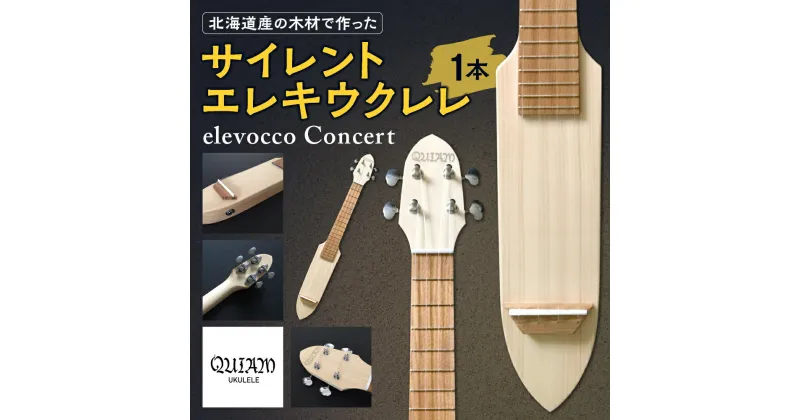 【ふるさと納税】 サイレント エレキウクレレ elevocco Concert コンサートウクレレ 楽器 ウクレレ 北海道産 エゾマツ エンジュ サイレントウクレレ 持ち運びやすい トラベルウクレレ 弦楽器 音楽 演奏 北海道 札幌市