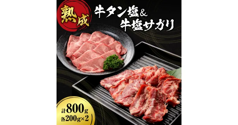 【ふるさと納税】 牛タン塩 牛塩サガリ 各200g 合計800g 牛肉 タン サガリ 焼肉 熟成 肉 食べ比べ セット 塩味 旨味 外国産 冷凍 焼肉店 徳寿 北海道 札幌市