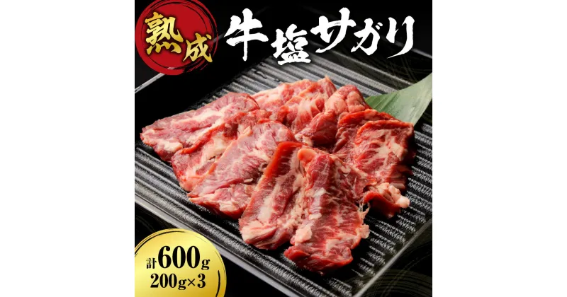 【ふるさと納税】 塩サガリ 200g×3 合計600g 牛肉 サガリ 焼肉 熟成 肉 ホルモン ハラミ 塩味 旨味 外国産 冷凍 焼肉店 徳寿 北海道 札幌市