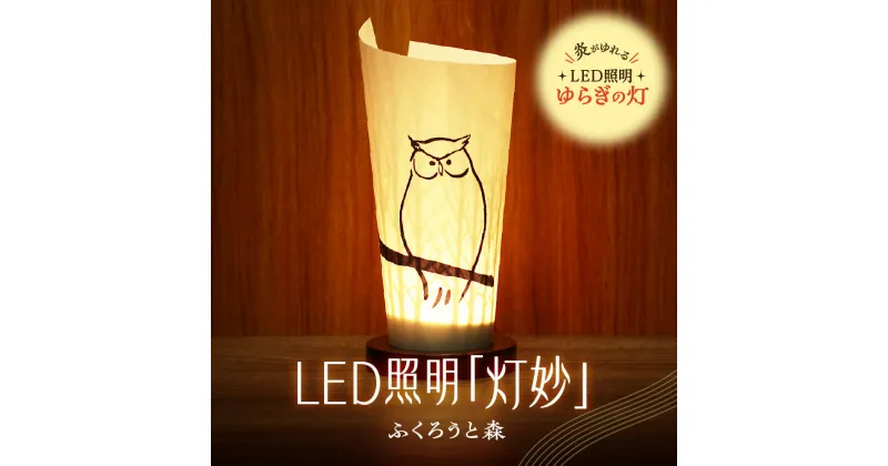 【ふるさと納税】 ライト 炎がゆれる LED照明 ふくろうと森 日本古来の燭台 ゆらぎの灯 灯妙 明るさセンサー付き 室内専用 USB電源 日本製 LED 照明 ランプ シェード インテリア 雑貨 日用品 工芸品 お土産 リラックス 癒し おしゃれ 北海道 札幌市