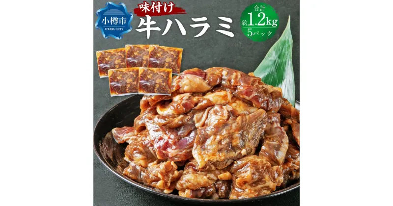 【ふるさと納税】牛肉 味付け 牛ハラミ 5パック(約1.2kg) | お肉 肉 牛肉 ハラミ 味付き 味付き肉 簡単調理 焼肉 バーベキュー BBQ アウトドア おかず 惣菜 冷凍 小分け お取り寄せ 小樽市 北海道 送料無料