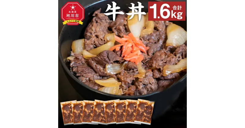 【ふるさと納税】【北海道産牛】牛丼 小分け 計1.6kg (200g×8) 牛カルビ 牛肉 牛カルビ 惣菜 冷凍 簡単調理 肉 北海道産 旭川市 送料無料