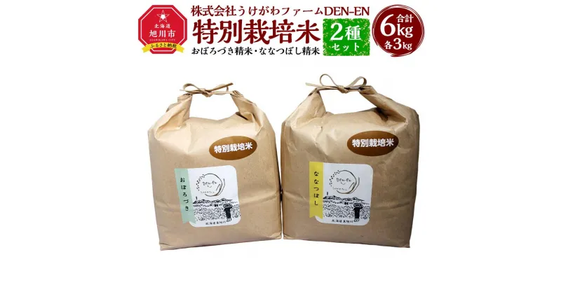 【ふるさと納税】令和6年産 特別栽培米「おぼろづき」「ななつぼし」精米各3kg_03194 | お米 こめ 白米 食品 人気 おすすめ 送料無料