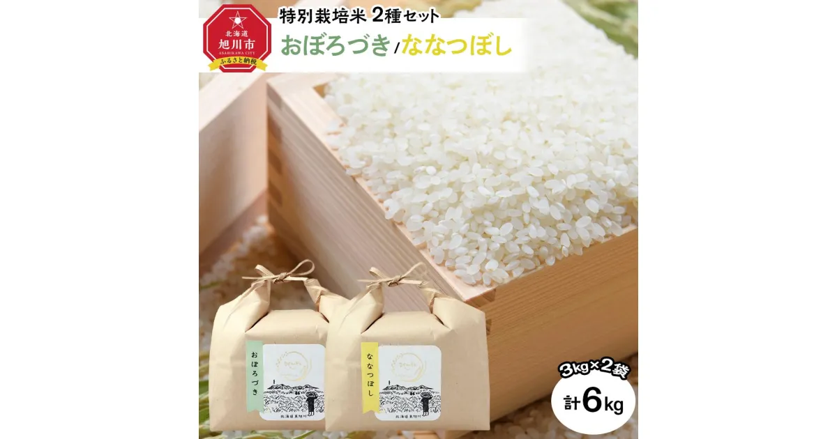 【ふるさと納税】特別栽培米　2種セット 計6kg（3kg×2袋)(おぼろづき/ななつぼし)　令和6年産　新米_03194 | お米 こめ 白米 食品 人気 おすすめ 送料無料