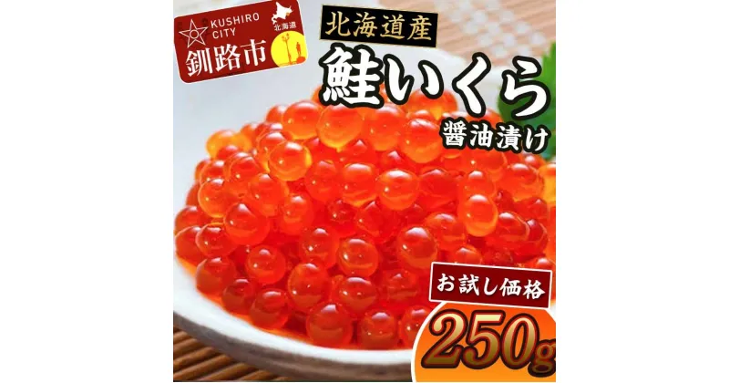 【ふるさと納税】《 お試し価格 数量限定 》北海道産 鮭 いくら 醤油漬け 250g 北海道 釧路 ふるさと納税 いくら イクラ 丼 ごはんのお供 魚介類 海鮮 魚卵 海産物 F4F-1608