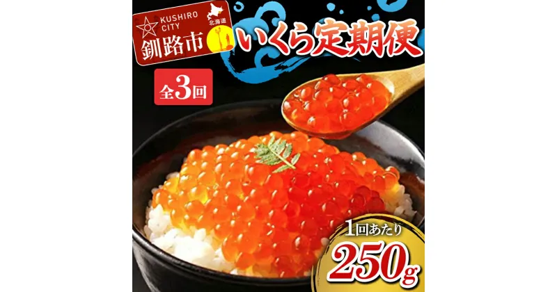 【ふるさと納税】定期便 3か月連続 北海道産 いくら定期便 250g×3回 いくら 3か月 定期便 F4F-1705