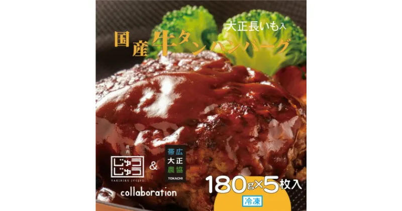 【ふるさと納税】国産牛タンハンバーグ(大正長いも入)180g×5枚入【配送不可地域：離島】【1306794】