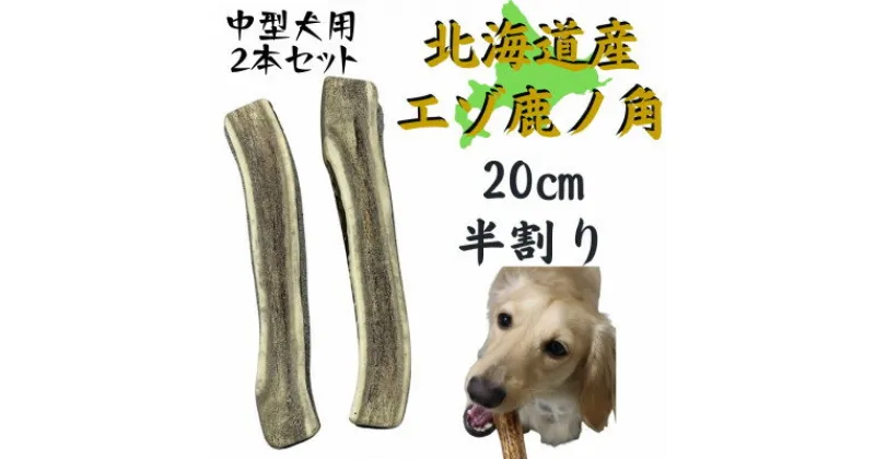 【ふるさと納税】鹿の角 半割り 20cm 2本 犬のおもちゃ デンタルケア 中型犬用【1420488】