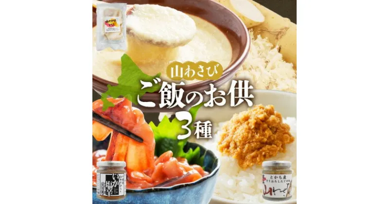 【ふるさと納税】十勝 山わさび入り ごはんのおとも 3種 とろろ&イカの塩辛&醤油漬け 各1個 北海道 帯広市【配送不可地域：離島】【1514063】