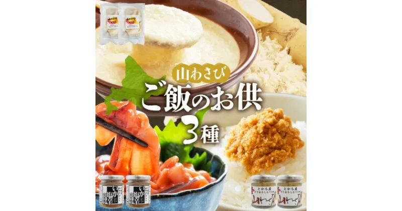 【ふるさと納税】十勝 山わさび入り ごはんのおとも 3種 とろろ&イカの塩辛&醤油漬け 各2個 北海道 帯広市【配送不可地域：離島】【1514070】