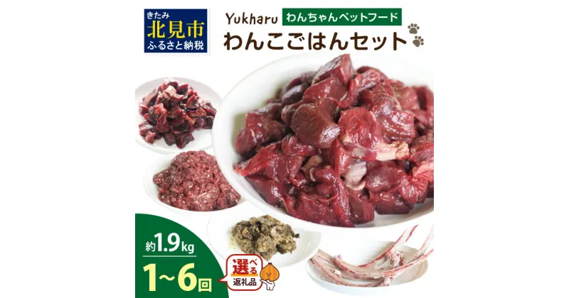 【ふるさと納税】【選べる回数】yukharuわんこごはんセット ( 犬 えさ 餌 犬の餌 ペットフード 鹿 エゾシカ肉 鹿肉 健康 安心 安全 1回 3回 6回 定期便 )