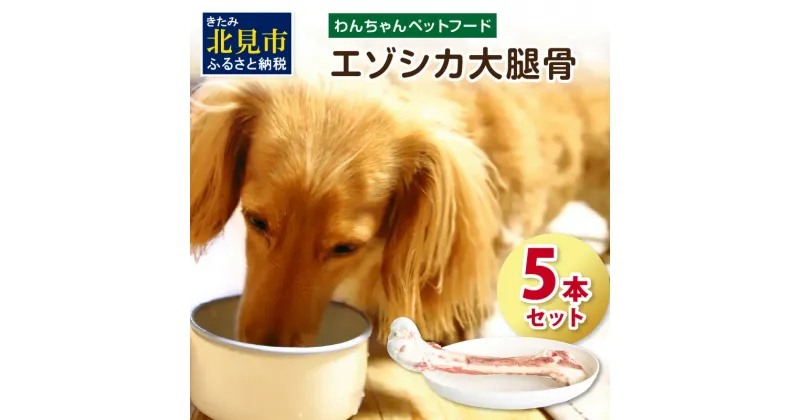 【ふるさと納税】エゾシカ大腿骨 5本 ( 犬 えさ 餌 犬の餌 ペットフード 鹿 エゾシカ肉 鹿肉 健康 おやつ 骨 )