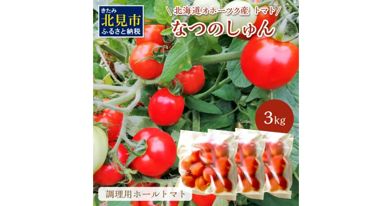 【ふるさと納税】北海道オホーツク産 トマト『なつのしゅん』3kg 調理用ホールトマト ( 野菜 トマト 調理用 )