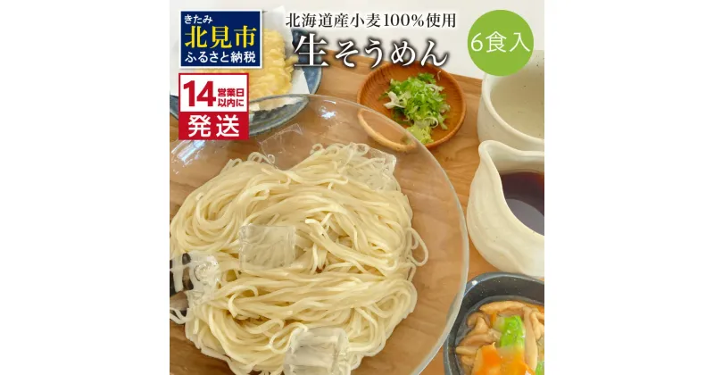 【ふるさと納税】《14営業日以内に発送》【北海道産小麦100％使用】津村製麺所がつくる 生そうめん 6食入 ( ふるさと納税 素麺 生 生めん 生麺 ふるさと納税 そうめん 北海道 小麦粉 ソーメン 北見市 ふるさと納税 贈答 お中元 )