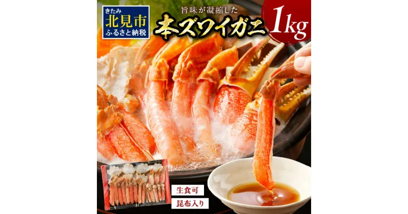 【ふるさと納税】北見市加工 生冷本ズワイガニセット 1kg 昆布入り ( 蟹 かに 魚介類 カニ鍋 ズワイガニ ふるさと納税 贈答 熨斗 )