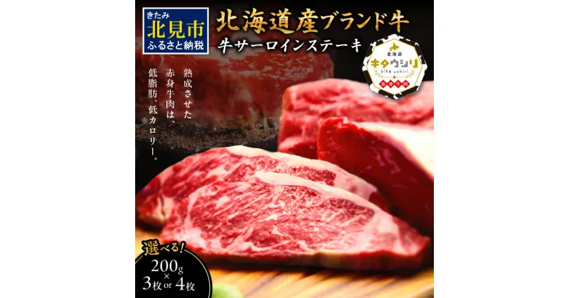 【ふるさと納税】キタウシリ 牛サーロインステーキ 200g×3枚 200g×4枚 ( ふるさと納税 牛肉 サーロインステーキ ふるさと納税 肉 ステーキ 3人前 4人前 ふるさと納税 赤身肉 ニク にく 北海道 国産牛 北見市 ふるさと納税 ブランド牛 赤身 ヘルシー 数量限定 )