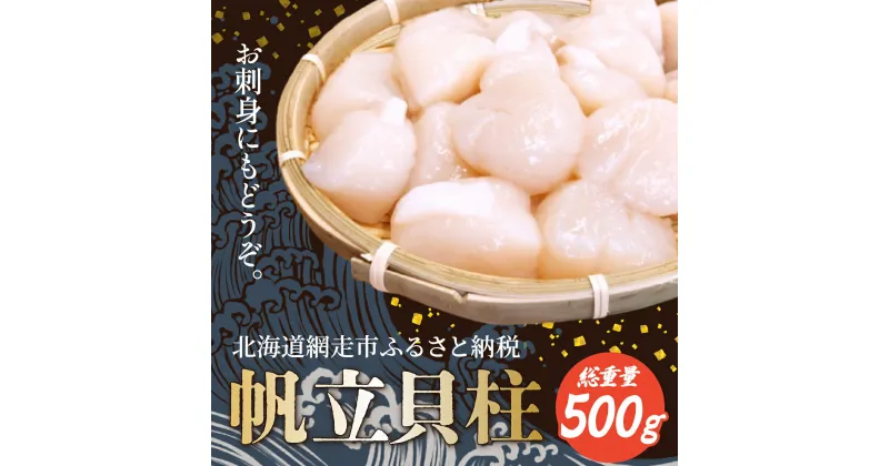 【ふるさと納税】帆立貝柱 500g お刺身OK！（網走産） 【ふるさと納税 人気 おすすめ ランキング 帆立 ホタテ ほたて 貝柱 帆立貝柱 急速冷凍 生食可 北海道 網走市 送料無料 】 ABB030