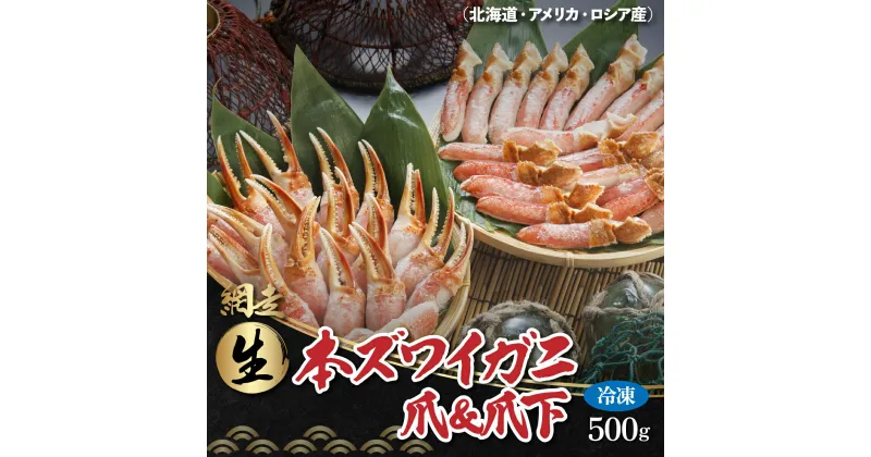 【ふるさと納税】生冷凍 本ズワイガニ爪＆爪下 各500g 【生食可・お刺身OK！】（北海道・ロシア・アメリカ産）【 ふるさと納税 人気 おすすめ ランキング 本ズワイガニ ズワイガニ かに カニ 蟹 ズワイ ずわい 冷凍 爪 爪下 オホーツク 北海道 網走市 送料無料 】 ABB015