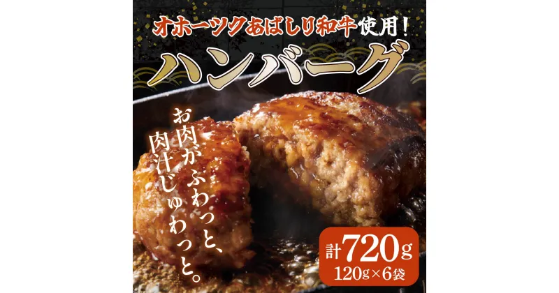 【ふるさと納税】＜網走産＞【オホーツクあばしり和牛】ハンバーグ・総重量 720g(120g×6個） 【 ふるさと納税 人気 おすすめ ランキング 牛ハンバーグ オホーツクあばしり和牛 和牛100% 北海道 網走市 送料無料 】 ABW001