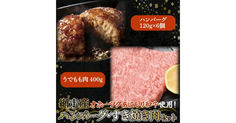 【ふるさと納税】＜網走産＞【オホーツクあばしり和牛】ハンバーグ・すき焼き肉セット 総重量1120g 【 ふるさと納税 人気 おすすめ ランキング ハンバーグ すき焼き ブランド和牛 あばしり和牛 北海道 網走市 送料無料 】 ABW006