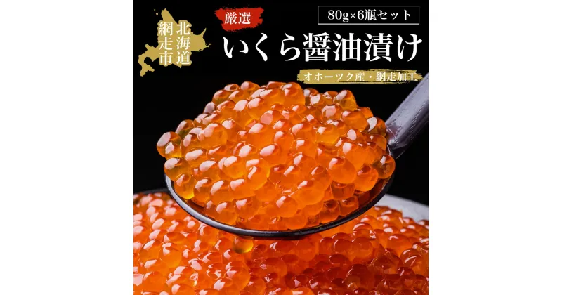 【ふるさと納税】厳選いくら醤油漬け80g×6瓶セット（オホーツク海産・網走加工）【 ふるさと納税 人気 おすすめ ランキング いくら醤油漬 醤油漬 醤油漬け 鮭 鮭卵 いくら さけ サケ イクラ丼 海鮮 新鮮 オホーツク 北海道 網走市 送料無料 】 ABAO2164