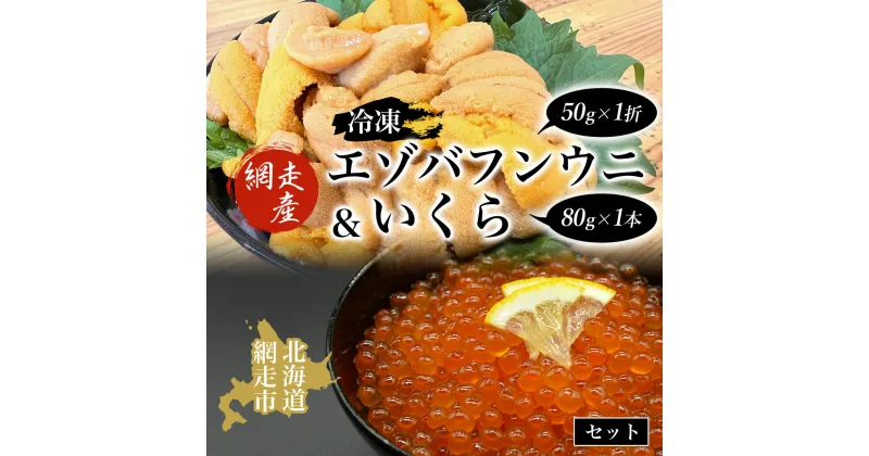 【ふるさと納税】冷凍エゾバフンウニ50g×1折＋いくら80g×1本セット（網走市産）【 ふるさと納税 人気 おすすめ ランキング うに ウニ 雲丹 エゾバフンウニ バフンウニ 1折 いくら醤油漬 醤油漬 鮭 いくら さけ 海鮮 冷凍 オホーツク 北海道 網走市 送料無料 】 ABAO2001