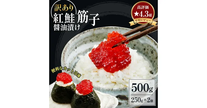 【ふるさと納税】すじこ 訳あり 北海道 紅鮭 筋子 醤油 漬け 500g (250g×2個入） 加藤水産 ひとくちカット 不揃い 小分け つまみ おつまみ ごはんのお供 惣菜 おかず 珍味 海鮮 海産物 海の幸 魚介 魚介類 魚卵 鮭 いくら イクラ 訳アリ わけあり 　留萌市