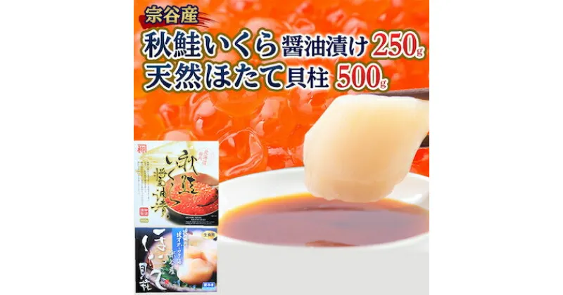 【ふるさと納税】【宗谷海峡産】秋鮭いくら醤油漬け250g 宗谷岬の天然ほたて500g【配送不可地域：離島】【1101398】