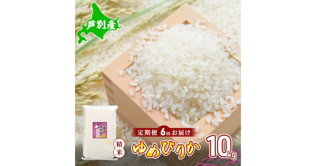 【ふるさと納税】米 令和5年産 定期便 6回 ゆめぴりか 10kg 令和5年産 川崎森田屋 特A 精米 白米 お米 おこめ コメ ご飯 ごはん あっさり ふっくら 調整済 食味ランキング 送料無料 北海道米 北海道 芦別市　定期便