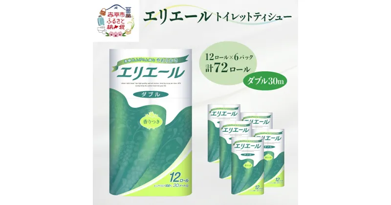 【ふるさと納税】エリエール トイレットティシュー［ダブル 30m］12R×6パック（計72ロール） 日用品 トイレ 消耗品 トイレットペーパー　 消耗品