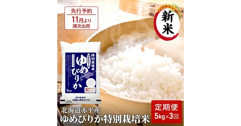 【ふるさと納税】【先行予約2024年産米・11月より順次出荷】北海道赤平産 ゆめぴりか 5kg 特別栽培米 【3回お届け】 精米 米 北海道 定期便　定期便・定期便 米 ふるさと納税 ゆめぴりか 赤平産　お届け：2024年11月中旬より順次出荷