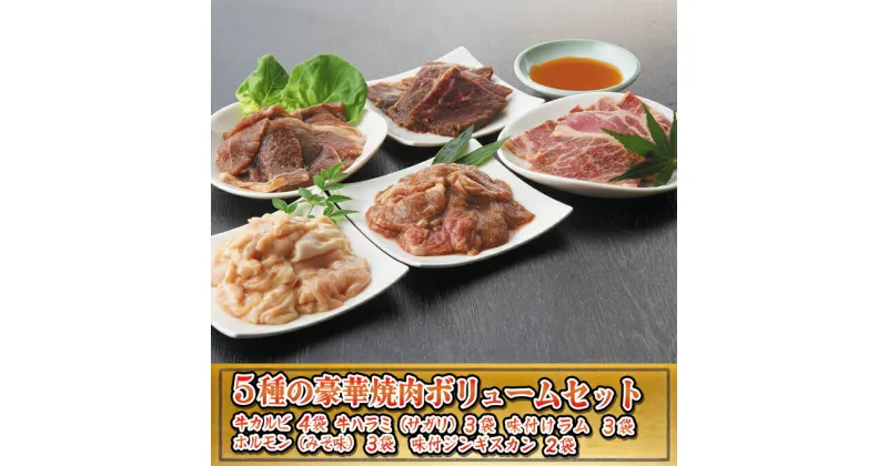 【ふるさと納税】今夜は焼肉！5種類の豪華焼肉ボリュームセット　牛肉・ホルモン・羊肉・ラム肉・お肉・焼肉・バーベキュー