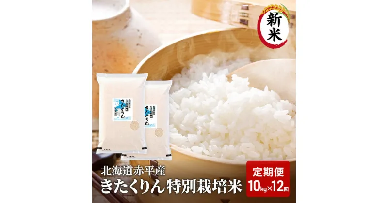 【ふるさと納税】【先行予約2024年産米・11月より順次出荷】北海道赤平産 きたくりん 10kg (5kg×2袋) 特別栽培米 【12回お届け】 精米 米 北海道 定期便　定期便・お米・定期便 赤平産　お届け：2024年11月中旬より順次出荷