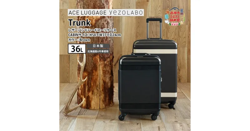 【ふるさと納税】Trunkレザーバンドハードスーツケース_No.5800177 ブラウン 36L キャリーバッグ 旅行バッグ 旅行 海外旅行 旅行用品 日本製　お届け：【年末年始出荷不可期間について】2024年11月25日〜2025年1月6日まで