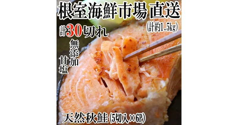 【ふるさと納税】根室海鮮市場＜直送＞無添加甘塩天然秋鮭5切×6P(計30切、約1.5kg) A-28006