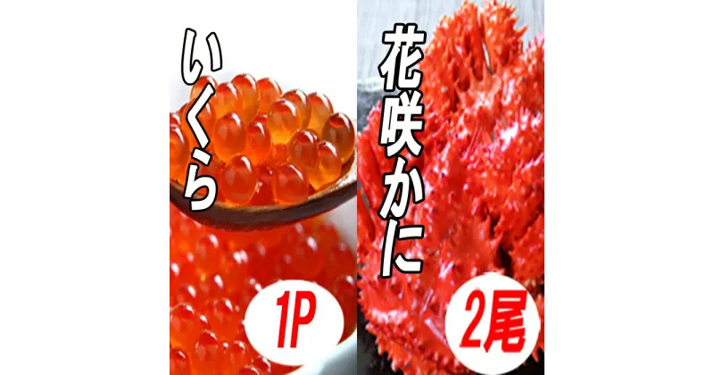 【ふるさと納税】花咲かに300g前後〜450g前後×2尾・いくら醤油漬け100g×1Pセット A-70027