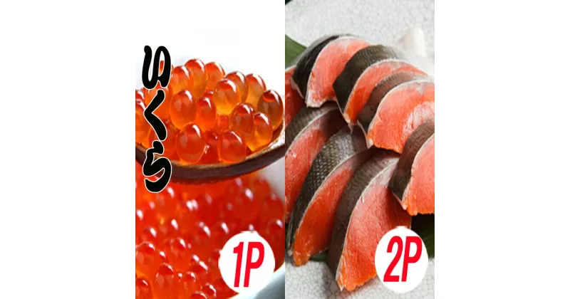 【ふるさと納税】いくら醤油漬け100g×1P、紅鮭切身5切×2P A-70028