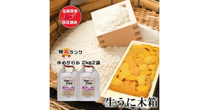 【ふるさと納税】エゾバフンウニ100g×1折、ゆめぴりか2kg×2袋[10月下旬以降発送] F-65010