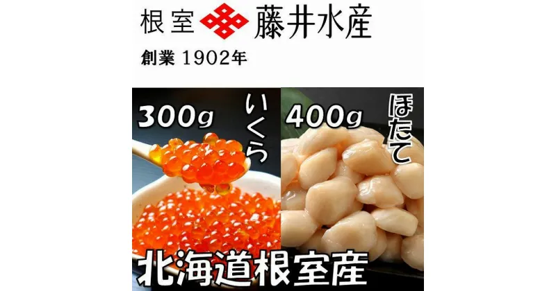 【ふるさと納税】[北海道根室産]いくら醤油漬300g・お刺身帆立貝柱400g B-42084